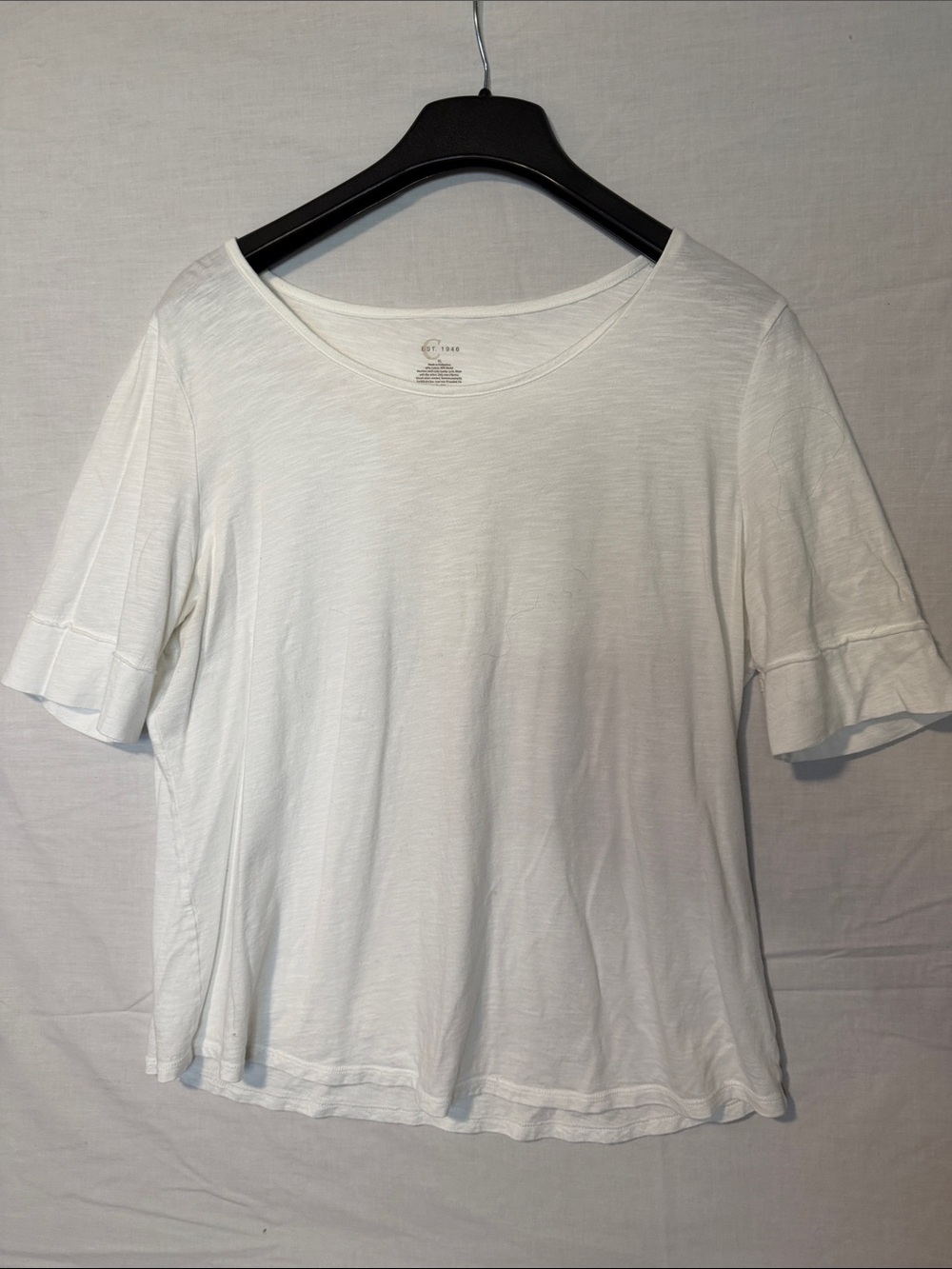 Cato White Short Sleeve Scoop Neck Top